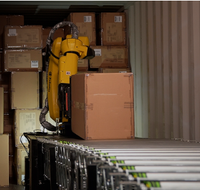 Entrepôt d'usine déchargeant 1000 boîtes/heure 2 kW Robot AGV entièrement automatique boîte de palettisation industrielle conteneur en carton