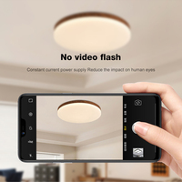 Lampu langit-langit sederhana 24W 39W, lampu langit-langit ruang tamu dapat diredupkan warna kenari kamar anak-anak lampu Led Kayu