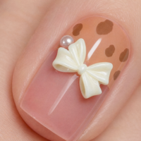 Faux ongles à presser 3D avec nœud, perle, pointe carrée, rose gelée à pois, breloque cœur, mignons, pour femmes