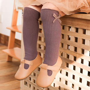 Bonypony autunno inverno bambino bambini <span class=keywords><strong>calzini</strong></span> per bambini a coste adorabile fiocco senza cuciture cotone pettinato al ginocchio <span class=keywords><strong>calzini</strong></span> morbidi per bambine - Product Image 2