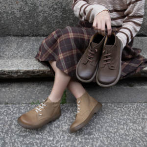 Marchio <span class=keywords><strong>di</strong></span> design originale <span class=keywords><strong>di</strong></span> alta qualità punta rotonda in vera pelle morbido stile da passeggio stivaletti da <span class=keywords><strong>donna</strong></span> piattaforma <span class=keywords><strong>stivali</strong></span> fornitore - Product Image 6