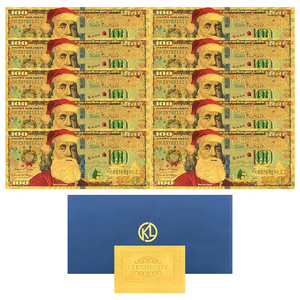 Snelle verzending Kerstcadeau-idee Waterdichte polymeer bankbiljetten verguld met gouden folie voor verzamelaars - Product Image 3