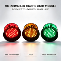 Module de feux de circulation LED 100-200 mm DC12V, lampe de signalisation rouge, jaune, verte pour intersection routière, aéroport, vente en gros, OEM Wd
