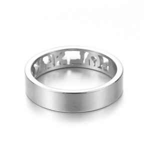 Nghĩa Ô Aceon Nhẫn Đeo Rộng Cụm Từ Cắt Chữ Cái Bằng Thép Không Gỉ Cho Người Do Thái Nhẫn Cưới Có Khắc Cắt Chữ Hê-bơ-rơ - Product Image 3