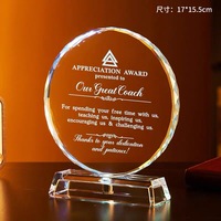 Trophée personnalisé en cristal en forme d'octogone, de diamant rond, avec base lumineuse multicolore MH-NJ0956
