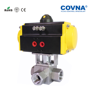 COVNA Robinet à bille pneumatique 3 voies en acier inoxydable 304 316 pour l'eau - Product Image 5
