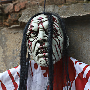 Decoración Colgante de Halloween: <span class=keywords><strong>Gran</strong></span> Fantasma de Terror con Capa de Gasa Ensangrentada, Esqueleto Colgante - Product Image 3