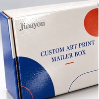 Boîte d'expédition personnalisée en carton brillant avec impression artistique, à extrémité roulée et à rabat frontal, pour l'emballage d'abonnements e-commerce