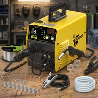 HAXIAOER MIG160 160A Mesin Las MIG Berpelindung Gas 110V 4-in-1 Gas Gasless Flux Core Lift TIG MMA Stick IGBT Inverter Portabel