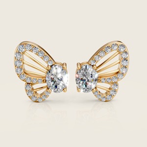 Boucles d'oreilles Luminelle Wings conçues avec des silhouettes élégantes inspirées des ailes et des accents étincelants qui ajoutent de la grâce et de la lumière - Product Image 5