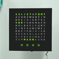 Horloge murale géante à affichage de texte, échantillon gratuit, design unique, horloge numérique à LED, affichage du temps en allemand et en anglais