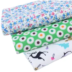 custom quilt twill spandex bed sheet clothes flower printed pure 100% cotton fabric
