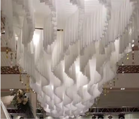 Installation artistique éolienne : Rideau transparent arc-en-ciel en tissu suspendu, décoration pour événements extérieurs, toile de fond pour mariages et fêtes, style ROMANTIQUE pour plafond