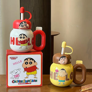 Taza Aislada Crayon Shinchan de 500 ml con Pajita y Asa para Uso en Oficina, Nuevo Estilo Verano 2025 - Product Image 4