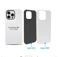 Coques de téléphone robustes 2-en-1 de luxe personnalisées en gros pour la série iPhone 16, revêtement par sublimation mat et brillant, fabriquées en TPU