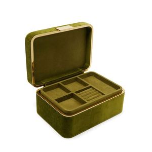 Wholesale Mailer Box Green <b>Velvet</b> <b>Jewelry</b> <b>Boxes</b> Set for Necklace and Bracelet - Product Image 1