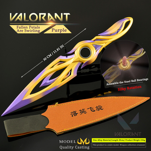30CM VALORANT Championship Falling Leaf Spinner Purple Dagger All-metal Collectible Desk Decor Game Peripheral Cosplay Prop - Product Image 2