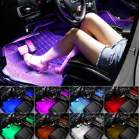 Bande LED RGB 5050 pour voiture, télécommandée, USB, éclairage d'ambiance, accessoires de voiture, éclairage intérieur