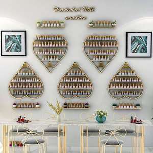 Nouveau présentoir mural pour vernis à ongles 2026, étagère de rangement pour salon de manucure, présentoir doré pour vernis à ongles - Product Image 1