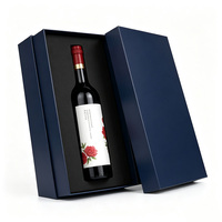 Caja de Regalo para Vino Tinto de Papel Mate con Logotipo Personalizado, Magnética, Ecológica, de Primera Calidad, con Estampado en Dorado