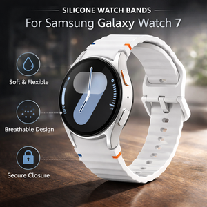 Bracelet de montre en silicone à motif ondulé pour <span class=keywords><strong>Samsung</strong></span> Galaxy <span class=keywords><strong>Watch</strong></span> 7 40/44 mm - Product Image 1