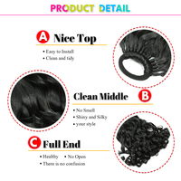 Queue de cheval ondulée française, bande élastique, cheveux synthétiques, longue perruque, résistante à la chaleur, boucles en spirale, extensions de cheveux pour femmes