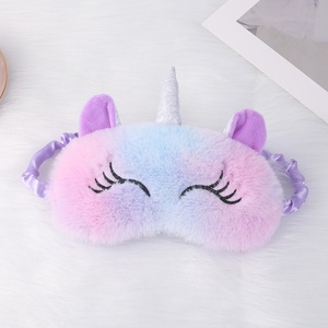 Masque <span class=keywords><strong>de</strong></span> sommeil en peluche, cache-<span class=keywords><strong>yeux</strong></span> en fausse fourrure mignon <span class=keywords><strong>de</strong></span> style dessin animé, cache-<span class=keywords><strong>yeux</strong></span> occultant la lumière pour les voyages, la maison, la sieste au bureau - Product Image 6