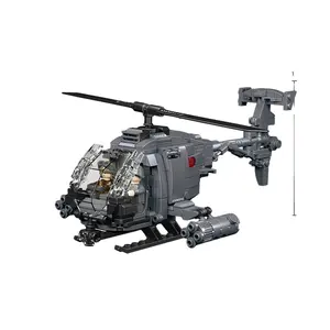 2024 attrezzature moderne AH-6i gunship serie assemblaggio blocchi di costruzione mobili modello di assemblaggio per carri armati