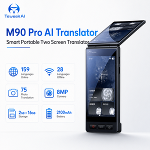 מתרגם מקצועי M90 Pro עם בינה מלאכותית, 159 שפות, 28 שפות ללא חיבור, מעטפת מתכת, סוללה 2100mAh, רמקול AAC, עסקי מקצועי - Product Image 4