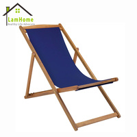 Chaise longue gonflable portable et pliable en tissu et bois avec logo personnalisé, idéale pour les événements en plein air, la plage ou l'hôtellerie