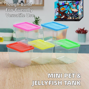 Mini Acquario in Plastica Trasparente <span class=keywords><strong>per</strong></span> Animali Domestici, Vaschetta Quadrata <span class=keywords><strong>per</strong></span> Meduse, Pesci Rossi e <span class=keywords><strong>Tartarughe</strong></span> - Product Image 4