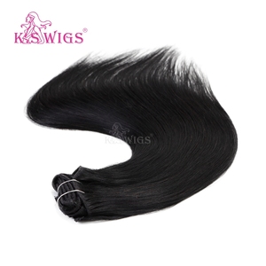 Extensions de cheveux naturels chinois Remy 100 % en gros, à clipser, cuticules alignées, double épaisseur, doux, sans perte, couleur foncée, lisses naturels. - Product Image 5