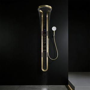 Columnas de Ducha, Grifos de Baño y Ducha, Ducha de Techo, Ducha Cascada <span class=keywords><strong>Dorada</strong></span>, Juego de Ducha de Acero Inoxidable - Product Image 2