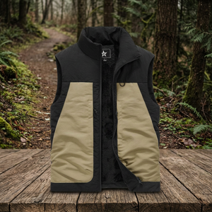Gilet sans manches pour homme, doublé polaire, color block, chaud pour l'hiver, col montant, fermeture éclair - Product Image 4