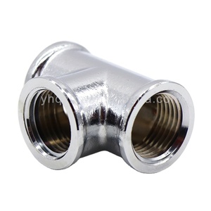 chrome plated forged plumbing pipe fittings brass equal tee female thread fittings