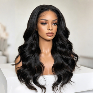 Perruques en cheveux humains naturels ondulés, couleur naturelle, 13x6, cheveux brésiliens bruts, perruques frontales en dentelle HD, 24 pouces, douces et élastiques - Product Image 6