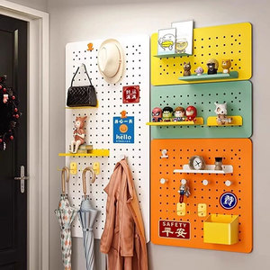 Metal Pegboard Accessories 25mm Hole Spacing <b>Wall</b> <b>Mounted</b> Storage Organizer For Office Electronics Toys - Product Image 2