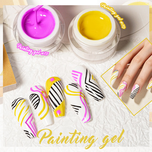Gel de Peinture pour Ongles de Haute Qualité Sans Résidu Semi-Solide Couleurs Noir et Blanc Gel de Peinture 3D pour <span class=keywords><strong>Dessin</strong></span> Floral - Product Image 3