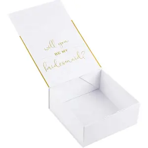 Premium Folding Carton Proposal Hair Accessories Gift Box Wedding Favors Bridesmaid Paper Romantic Gift Packaging Boxes