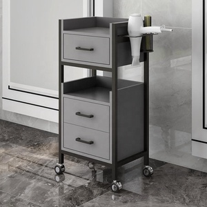 Chariot de coiffure mobile de haute qualité, chariot de beauté portable, chariot de salon blanc et or - Product Image 4