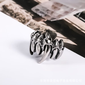 Anillo Retro de Acero de Titanio con Púas, Joyería Punk Unisex, Regalo SA420 - Product Image 3