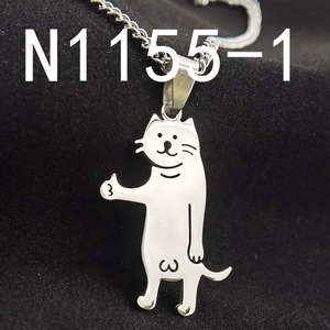 Collar Divertido con Colgante de Gato o Perro con el Dedo en el Aire, Accesorio de Cadena <span class=keywords><strong>para</strong></span> Suéter, Estilo Hip-hop, Regalo <span class=keywords><strong>para</strong></span> Amigos - Product Image 5