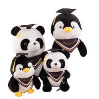 Peluche de Panda con Gorro de Graduación Realista, Súper Suave, Relleno de Algodón PP, Logotipo Personalizable, para Aliviar el Estrés de la Graduación