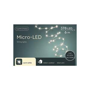 Ghirlanda micro LED da esterno, bianco caldo, 378 LED, 11m, ideale per decorazioni natalizie ed eventi all'aperto. - Product Image 1