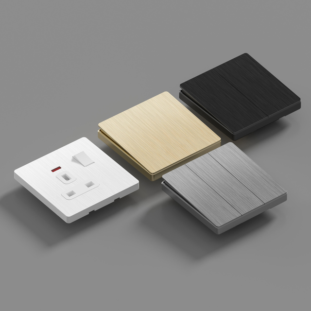 BS UK Electric Wall Socket Switch 13A/45A Durable Brushed Panel Touch Panel Max Current 16A 250V House Luxury
