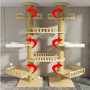 Sovradimensionato pilastro da arrampicata per gatti in legno massello gabbia per gatti multifunzionale per gatti Multi-strato piattaforma da salto Pet <span class=keywords><strong>Tower</strong></span> - Product Image 4