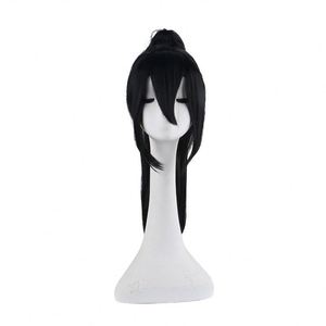 Peluca de Cosplay KASTE Wei Wuxian, pelo largo y liso negro estilo anime, estilo Mo Xuanyu con cinta roja, peluca sintética resistente al calor para hombres - Product Image 1