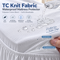 Drap-housse imperméable en tissu tricoté doux coton/polyester avec film TPU respirant, protège-matelas pour hôtel, gîte, vente en gros