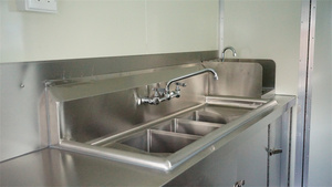 6.6ft X 8.2ft Food Trailer 3 Compartment Water Sink 1 Hand Wash Sink Set Commercial Basic Mobile Trailer - Product Image 5