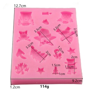 Moule <span class=keywords><strong>en</strong></span> silicone DIY pour décorations de Noël 3D : sapins, Père Noël, chérubins, flocons de neige, cloches, bougies, rennes, parapluies, bonhommes de neige, feuilles de houx - Product Image 2